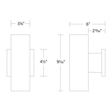 Load image into Gallery viewer, Cylinder Outdoor LED Wall Light - line drawing.
