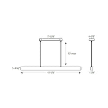 Load image into Gallery viewer, Boulevard LED Linear Pendant Light - line drawing.
