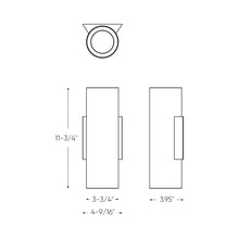 Load image into Gallery viewer, Aden Outdoor LED Wall Light - line drawing.
