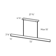 Load image into Gallery viewer, Beam Slim Linear LED Pendant Light - line drawing.
