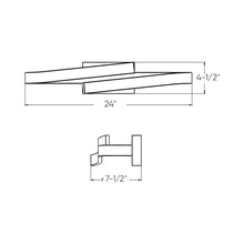 Load image into Gallery viewer, Borealis Curled LED Vanity Wall Light - line drawing.
