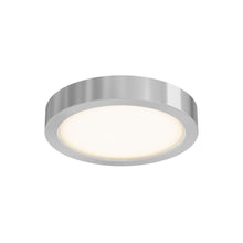 Load image into Gallery viewer, Delta Round Indoor/Outdoor LED Flush Mount Ceiling Light in Satin Nickel (Small).
