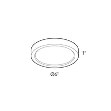 Load image into Gallery viewer, Delta Round Indoor/Outdoor LED Flush Mount Ceiling Light - line drawing.
