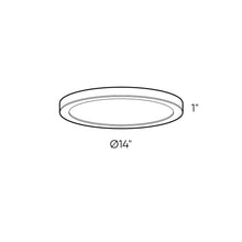 Load image into Gallery viewer, Delta Round Indoor/Outdoor LED Flush Mount Ceiling Light - line drawing.
