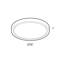 Load image into Gallery viewer, Delta Round Indoor/Outdoor LED Flush Mount Ceiling Light - line drawing.
