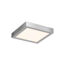 Load image into Gallery viewer, Delta Square Indoor/Outdoor LED Flush Mount Ceiling Light in Satin Nickel (6-Inch).
