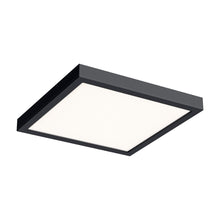 Load image into Gallery viewer, Delta Square Indoor/Outdoor LED Flush Mount Ceiling Light in Black (14-Inch).
