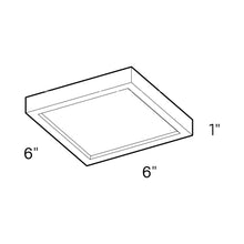 Load image into Gallery viewer, Delta Square Indoor/Outdoor LED Flush Mount Ceiling Light - line drawing.
