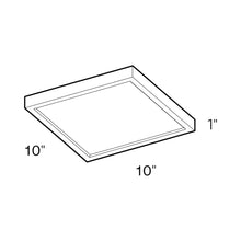 Load image into Gallery viewer, Delta Square Indoor/Outdoor LED Flush Mount Ceiling Light - line drawing.
