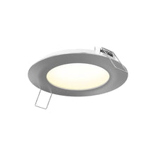 Load image into Gallery viewer, Excel CCT LED Recessed Panel Light in Satin Nickel (Round/Medium).
