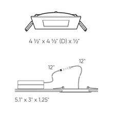 Load image into Gallery viewer, Excel CCT LED Recessed Panel Light - line drawing.
