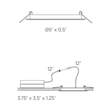 Load image into Gallery viewer, Excel CCT LED Recessed Panel Light - line drawing.
