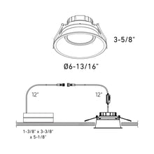 Load image into Gallery viewer, Facet CCT Indoor/Outdoor LED Recessed Light - line drawing.
