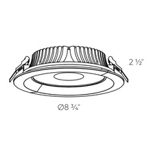 Load image into Gallery viewer, Hilux LED Commercial Recessed Light - line drawing.
