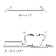 Load image into Gallery viewer, Mystique Round LED Recessed Panel Light - line drawing.
