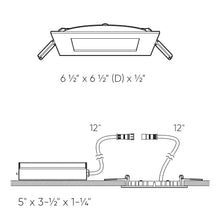 Load image into Gallery viewer, Mystique Square LED Recessed Panel Light - line drawing.
