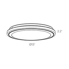 Load image into Gallery viewer, Ora LED Flush Mount Ceiling Light - line drawing.
