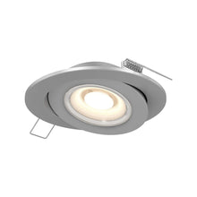 Load image into Gallery viewer, Pivot LED Gimble Recessed Light in Satin Nickel (6-Inch Round).
