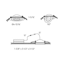 Load image into Gallery viewer, Pivot LED Gimble Recessed Light - line drawing.
