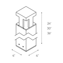Load image into Gallery viewer, Stature LED Bollard Path Light - line drawing.
