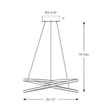 Load image into Gallery viewer, Twist LED Pendant Light - line drawing.
