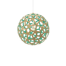 Load image into Gallery viewer, Coral Pendant Light in Bamboo/Aqua (Medium).
