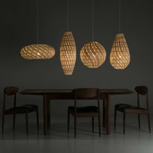Load image into Gallery viewer, Ebb LED Bounce Pendant Light in dining room.
