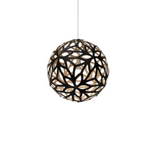 Load image into Gallery viewer, Floral Pendant Light in Black/Bamboo (Small).

