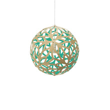 Load image into Gallery viewer, Floral Pendant Light in Bamboo/Aqua (Medium).

