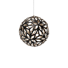 Load image into Gallery viewer, Floral Pendant Light in Black/Bamboo (Medium).
