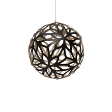 Load image into Gallery viewer, Floral Pendant Light in Black/Bamboo (Large).
