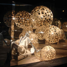 Load image into Gallery viewer, Floral Pendant Light in exhibition.
