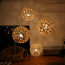 Load image into Gallery viewer, Floral Pendant Light in living room.
