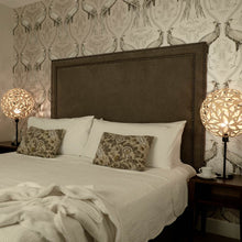 Load image into Gallery viewer, Floral Table Lamp in bedroom.
