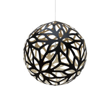 Load image into Gallery viewer, Floral XL Pendant Light in Black/Bamboo (Small).
