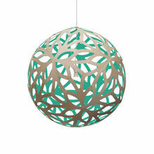 Load image into Gallery viewer, Floral XL Pendant Light in Bamboo/Aqua (Medium).
