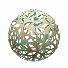 Load image into Gallery viewer, Floral XL Pendant Light in Bamboo/Aqua (Large).
