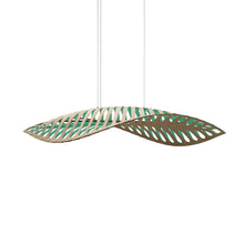 Load image into Gallery viewer, Navicula LED Pendant Light in Bamboo/Aqua (Medium).
