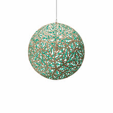 Load image into Gallery viewer, Sola Pendant Light in Aqua/Bamboo (Small).
