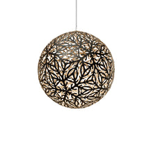 Load image into Gallery viewer, Sola Pendant Light in Black/Bamboo (Small).
