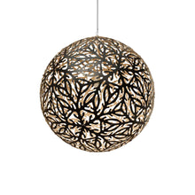 Load image into Gallery viewer, Sola Pendant Light in Black/Bamboo (Medium).

