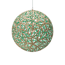 Load image into Gallery viewer, Sola Pendant Light in Aqua/Bamboo (Large).

