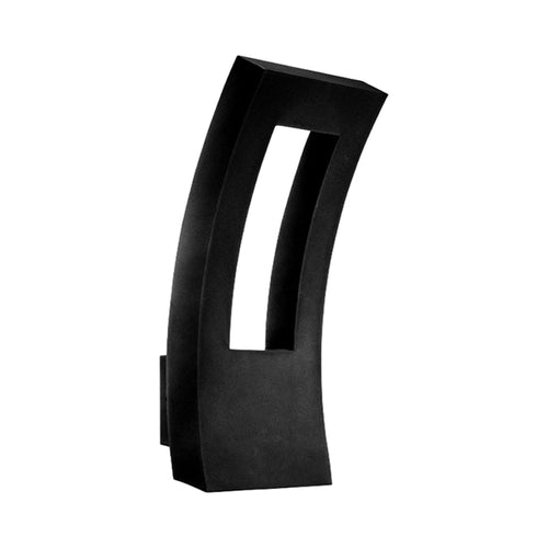 Dawn Outdoor LED Wall Light in Black.