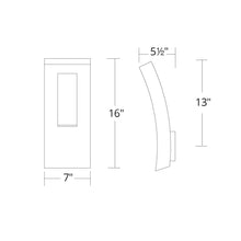 Load image into Gallery viewer, Dawn Outdoor LED Wall Light - line drawing.
