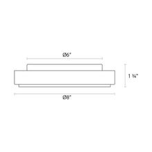 Load image into Gallery viewer, Dazzle Round LED Flush Mount Ceiling Light - line drawing.
