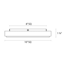 Load image into Gallery viewer, Dazzle Square LED Flush Mount Ceiling Light - line drawing.
