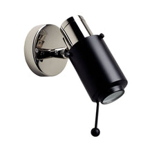 Load image into Gallery viewer, Biny Spot LED Wall Light in Black/Nickel (Switch On The Base).
