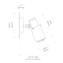 Load image into Gallery viewer, Biny Spot LED Wall Light - line drawing.
