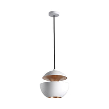 Load image into Gallery viewer, Here Comes the Sun LED Pendant Light in White/Copper (Small).
