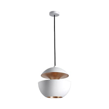 Load image into Gallery viewer, Here Comes the Sun LED Pendant Light in White/Copper (Medium).
